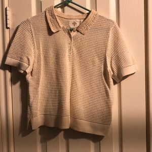 Anthropolgie crochet knit polo